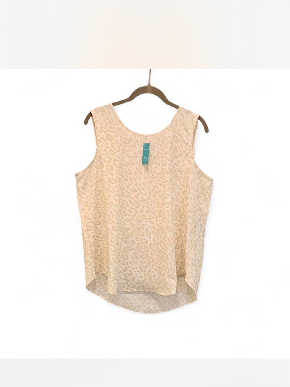 New Wild Maurices Cream & Tan Animal Print Scoop Neck Tank size L